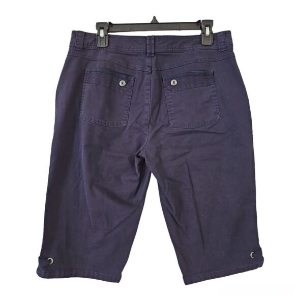 Gloria Vanderbilt All Around Slimming Effect Cargo Capri Pants Navy Blue Sz 10P - Picture 6 of 12